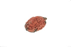 Handcraft Coral 14 Karat Yellow Gold Diamonds Pendant Necklace and Brooch