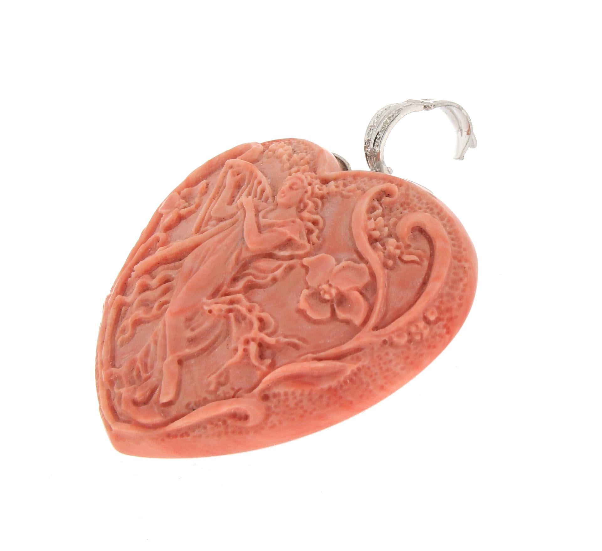 For any problems related to some materials contained in the items that do not allow shipping and require specific documents that require a particular period, please contact the seller with a private message to solve the problem.

Coral heart pendant