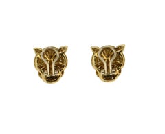 Handcraft Cougar 18 Karat Yellow Gold Diamonds Stud Earrings