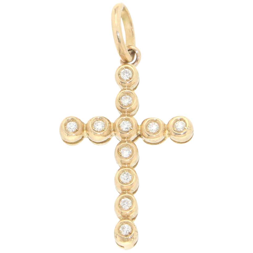 Cartier Paris Gold Cross Pendant Necklace at 1stDibs