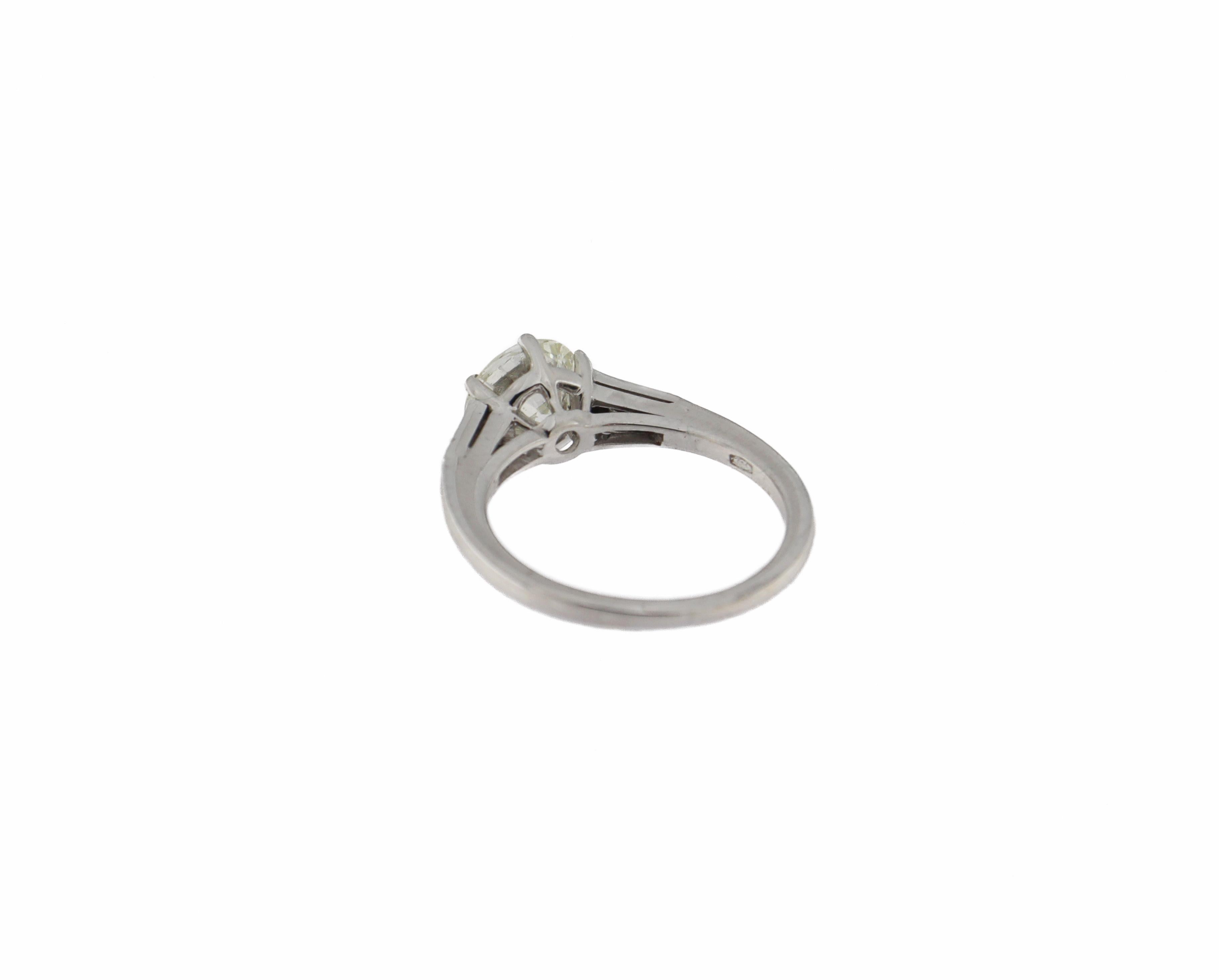 Handcraft Diamond 18 Karat White Gold Engagement Ring For Sale 8