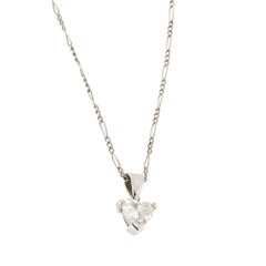 Handcraft Diamond Heart Platinum Pendant Necklace