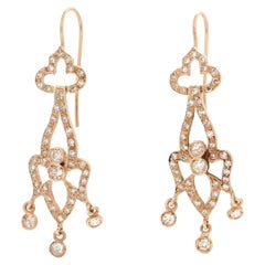 Handcraft Diamonds 14 Karat Yellow Gold Drop Earrings