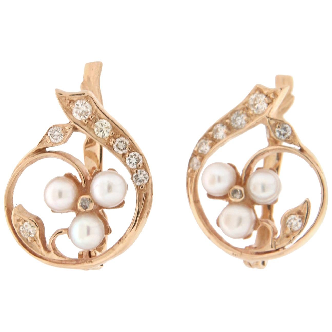 Yasmine 14K Gold Earrings - Gold / Pearl