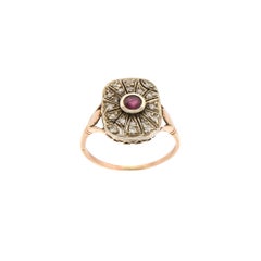 Handcraft Diamonds 9 Karat Yellow Gold Ruby Cocktail Ring