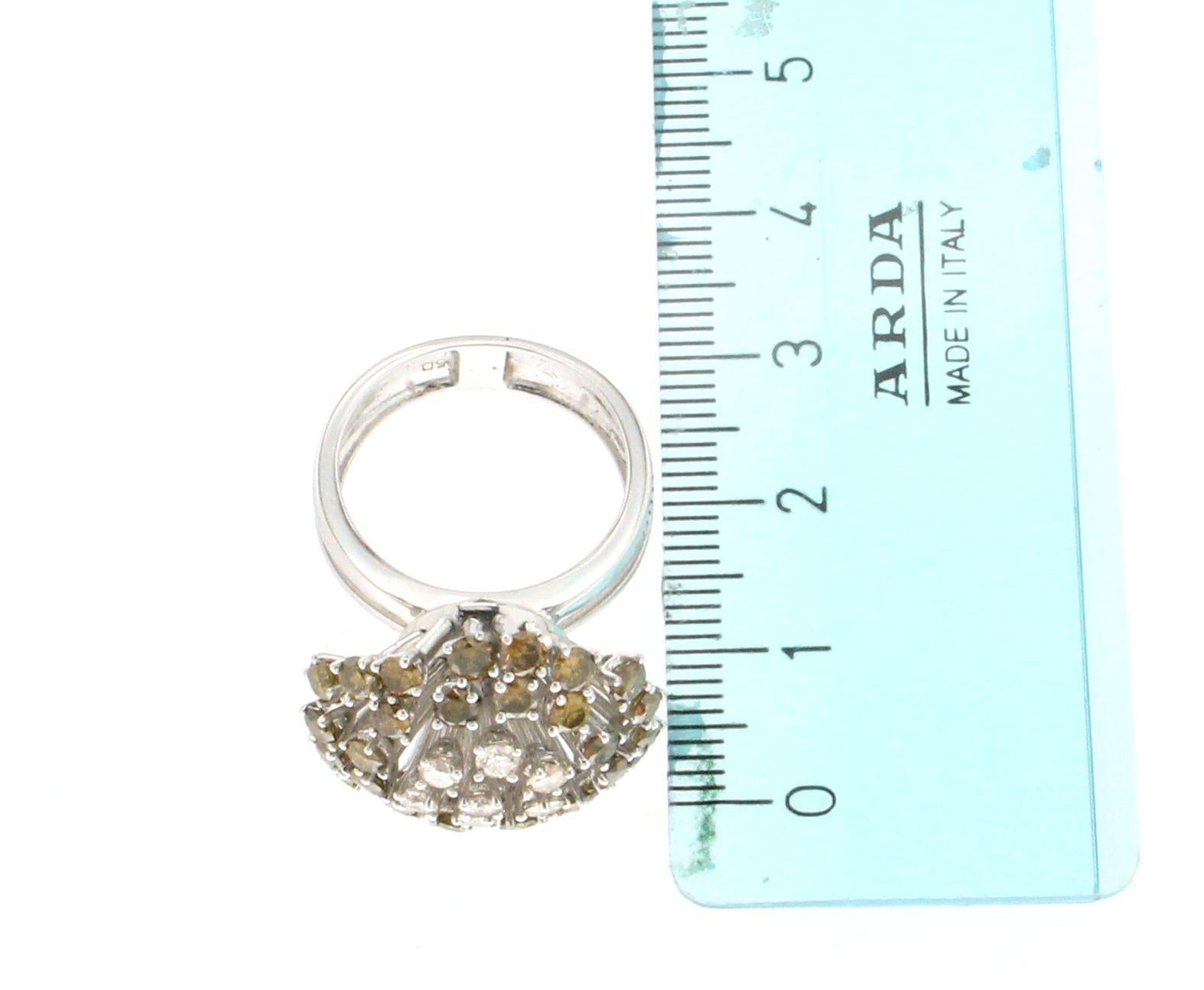 Handcraft Diamonds 18 Karat White Gold Cocktail Ring For Sale 7