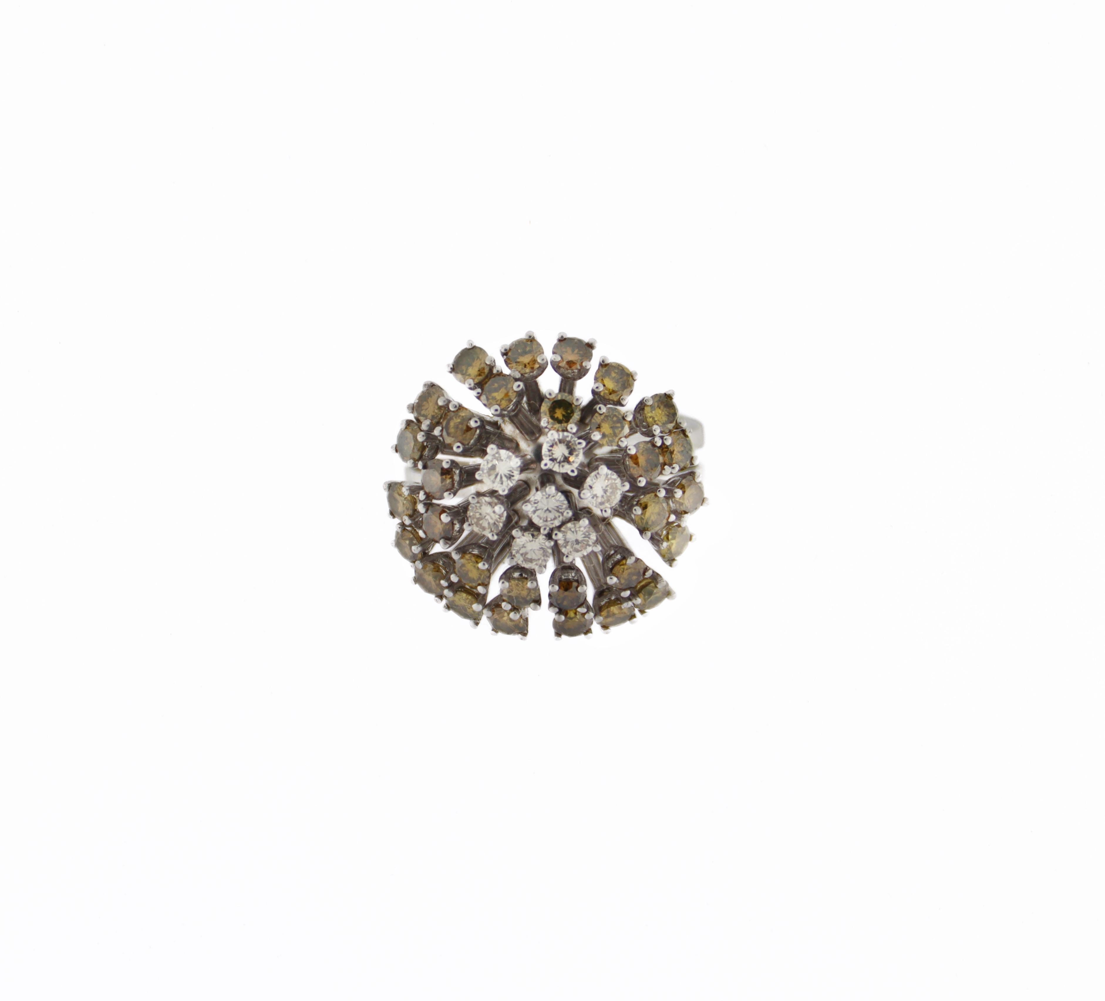 Handcraft Diamonds 18 Karat White Gold Cocktail Ring For Sale 8