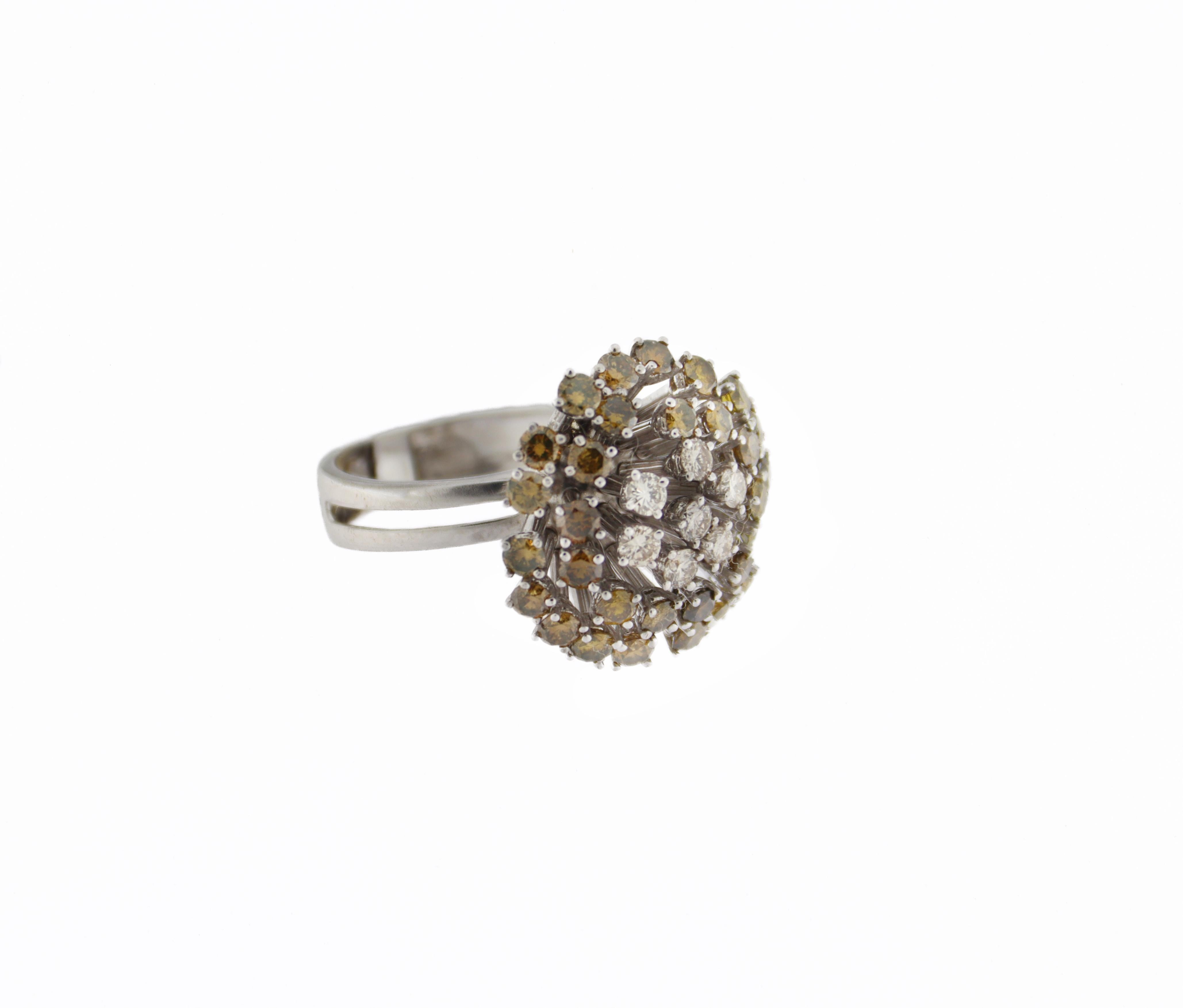 Handcraft Diamonds 18 Karat White Gold Cocktail Ring For Sale 9