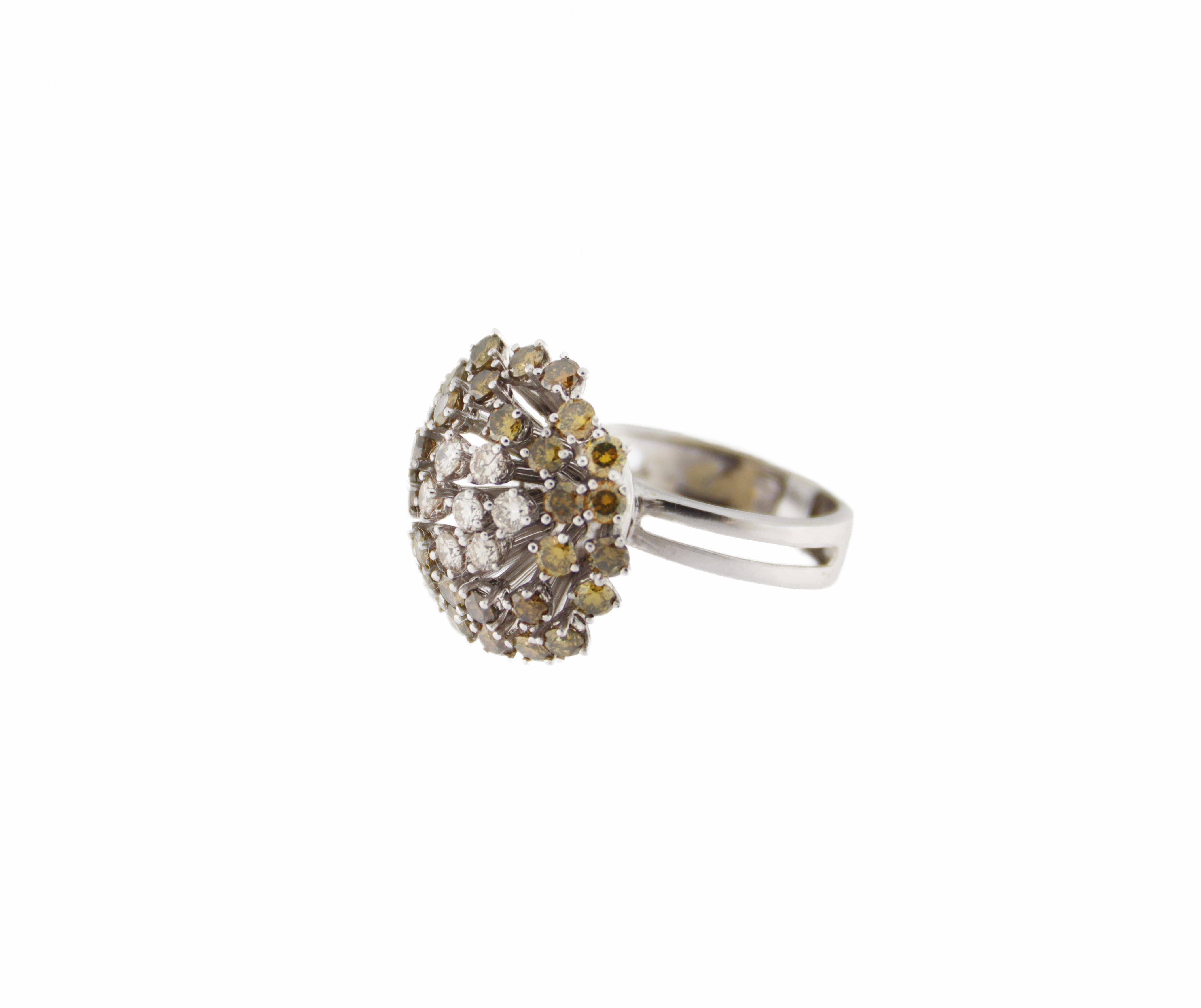 Handcraft Diamonds 18 Karat White Gold Cocktail Ring For Sale 10