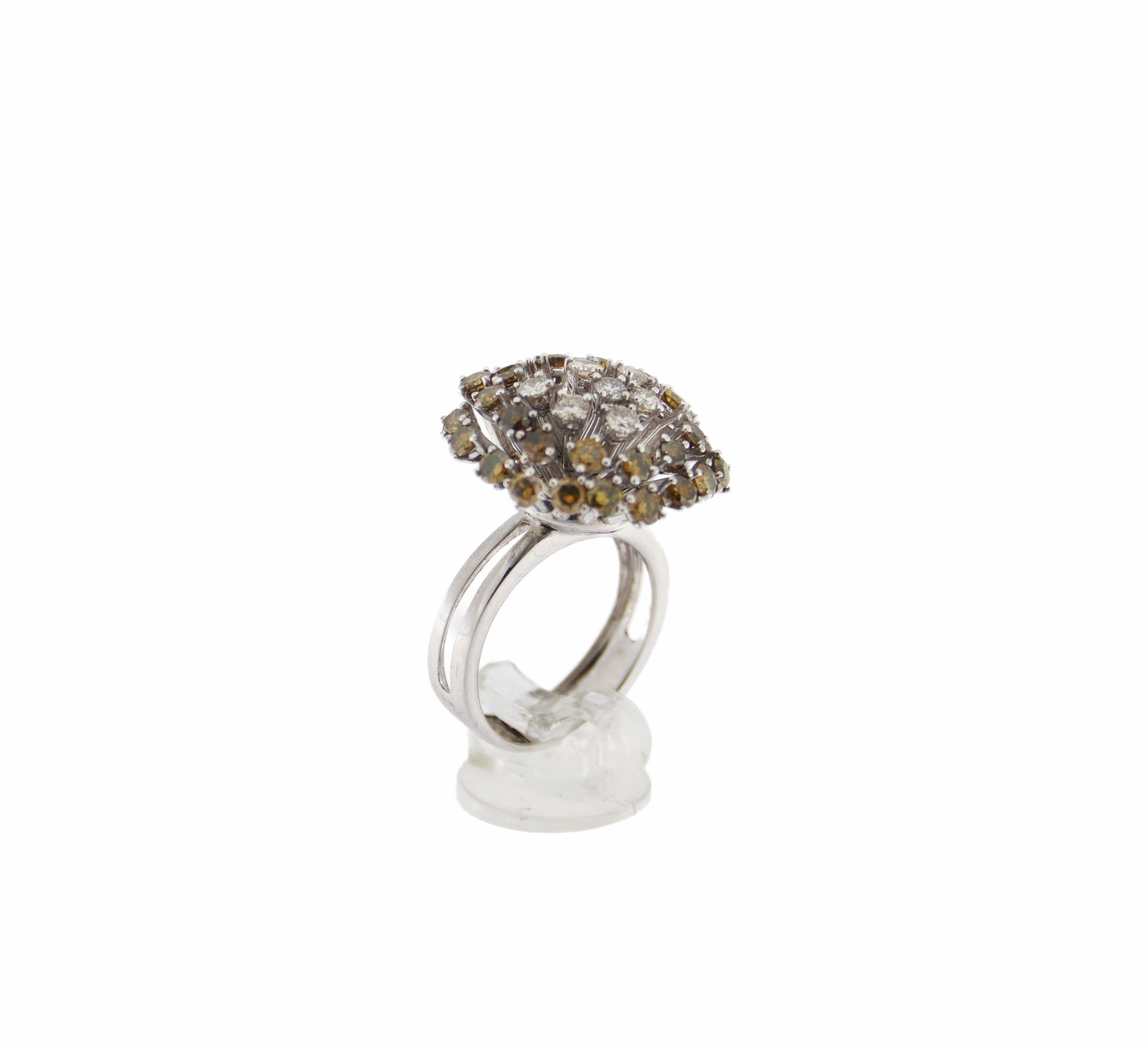 Handcraft Diamonds 18 Karat White Gold Cocktail Ring For Sale 12