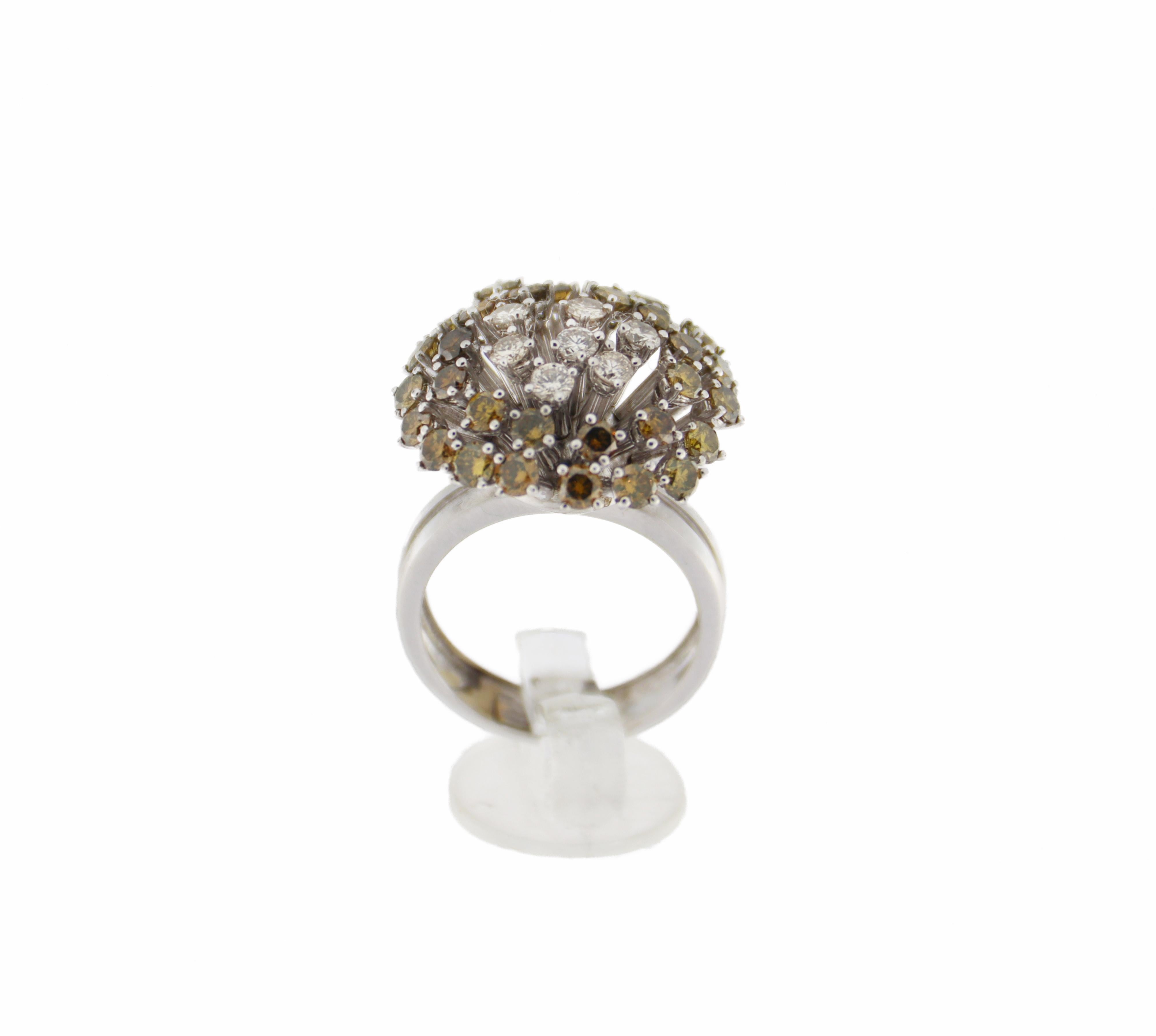 Handcraft Diamonds 18 Karat White Gold Cocktail Ring For Sale 11