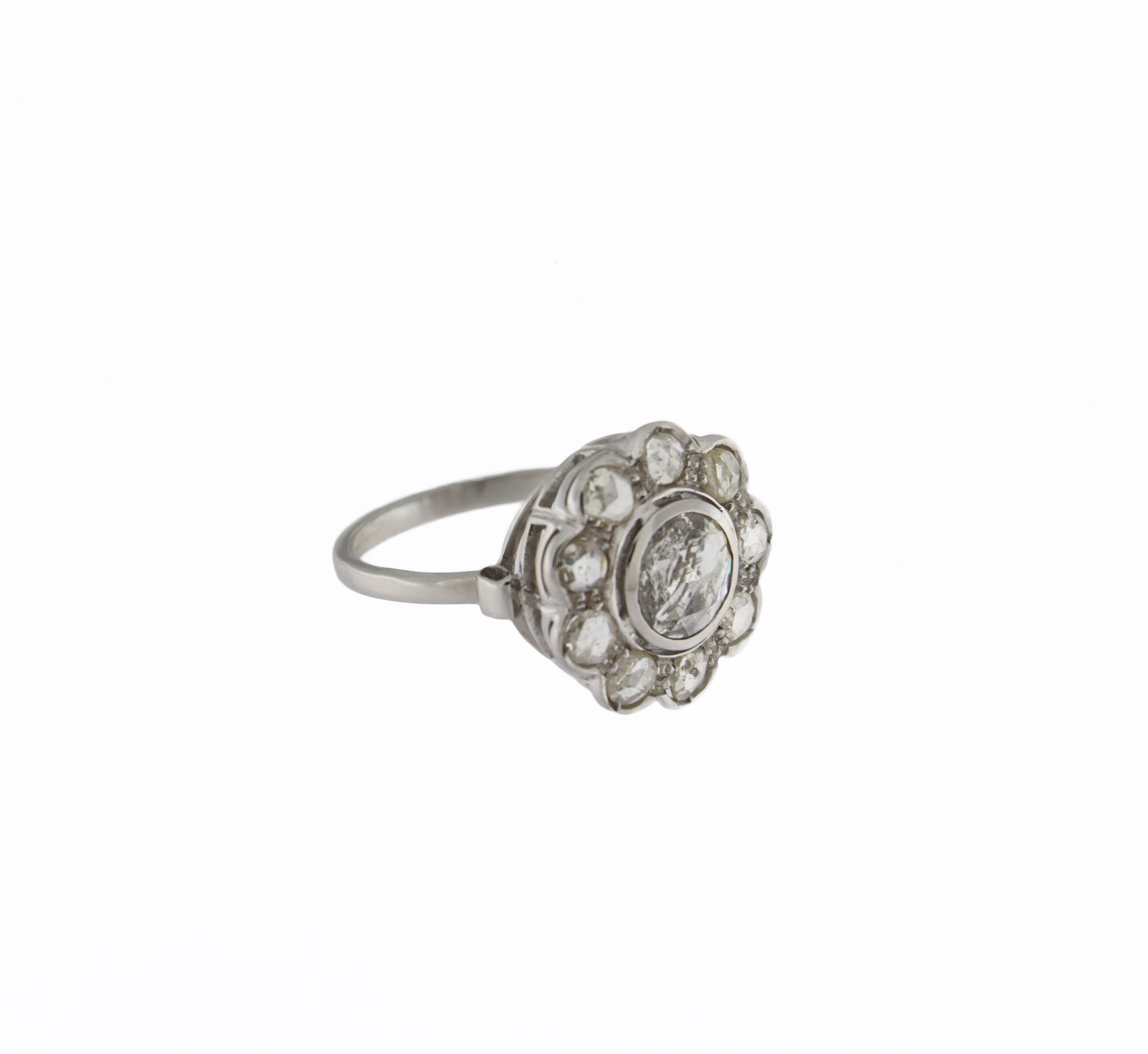 Handcraft Diamonds 18 Karat White Gold Engagement Ring For Sale 2