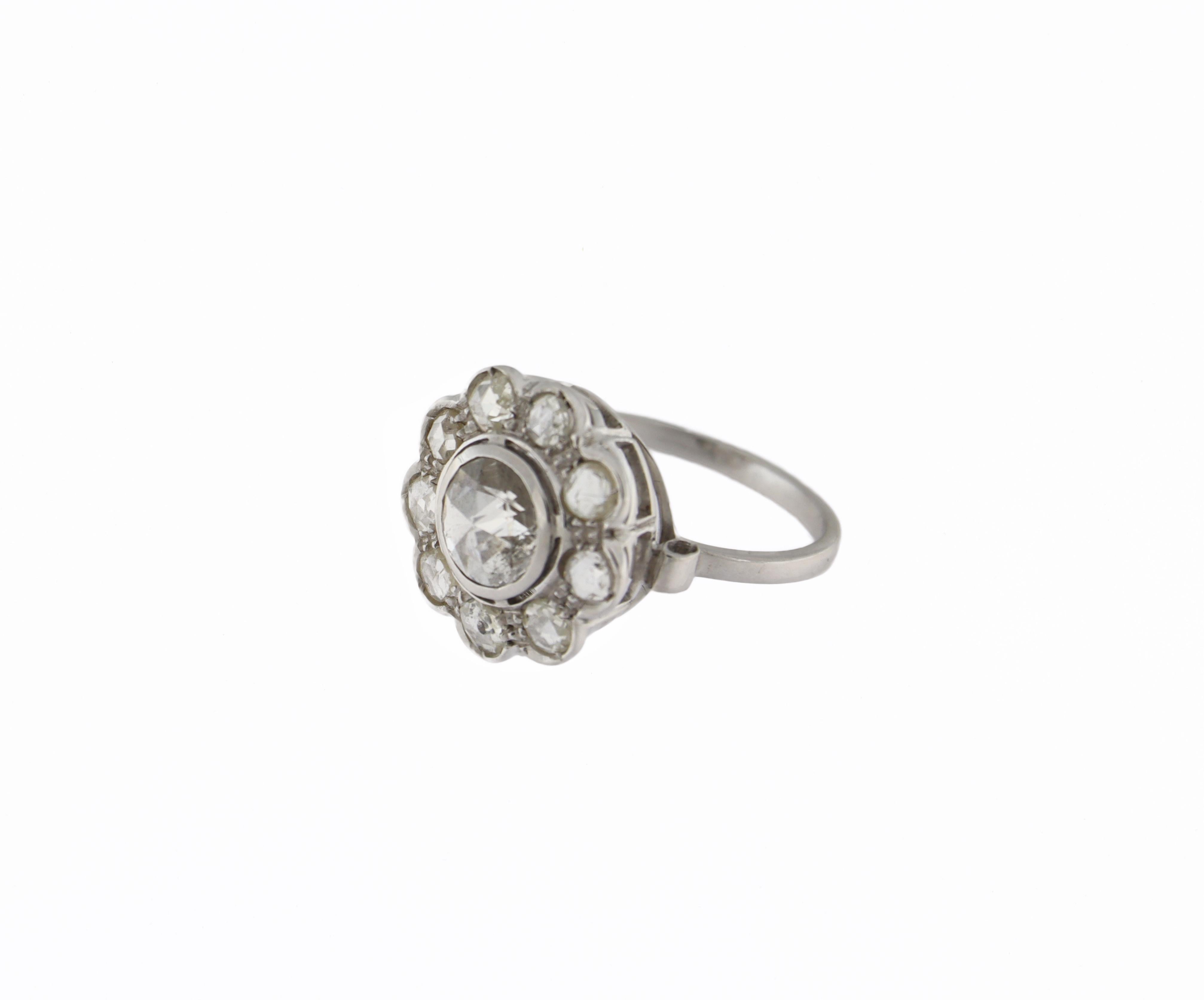 Handcraft Diamonds 18 Karat White Gold Engagement Ring For Sale 3