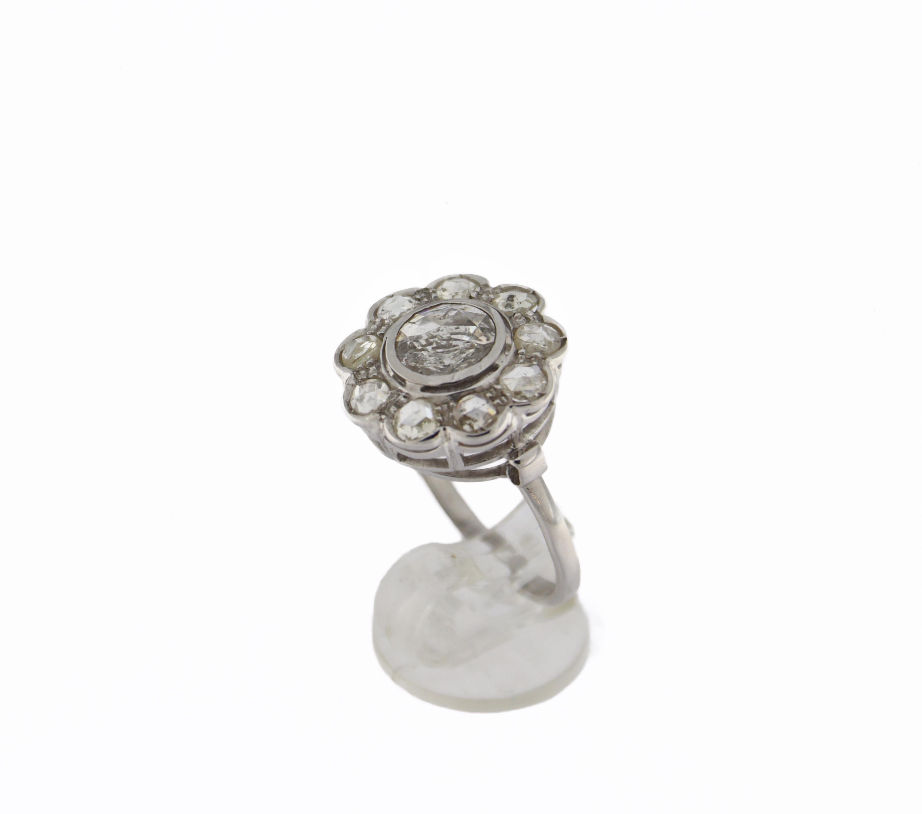 Handcraft Diamonds 18 Karat White Gold Engagement Ring For Sale 7