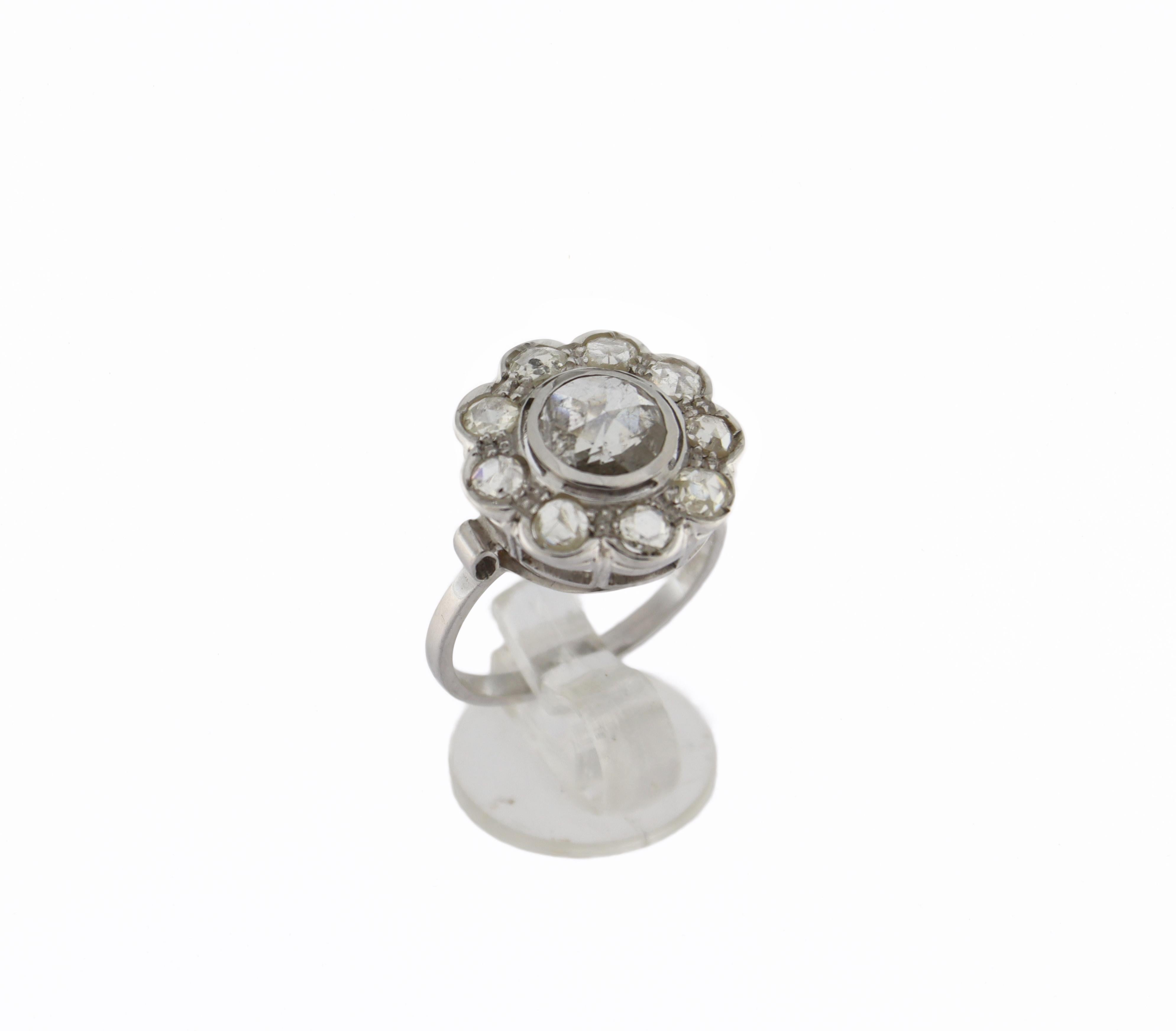 Handcraft Diamonds 18 Karat White Gold Engagement Ring For Sale 6