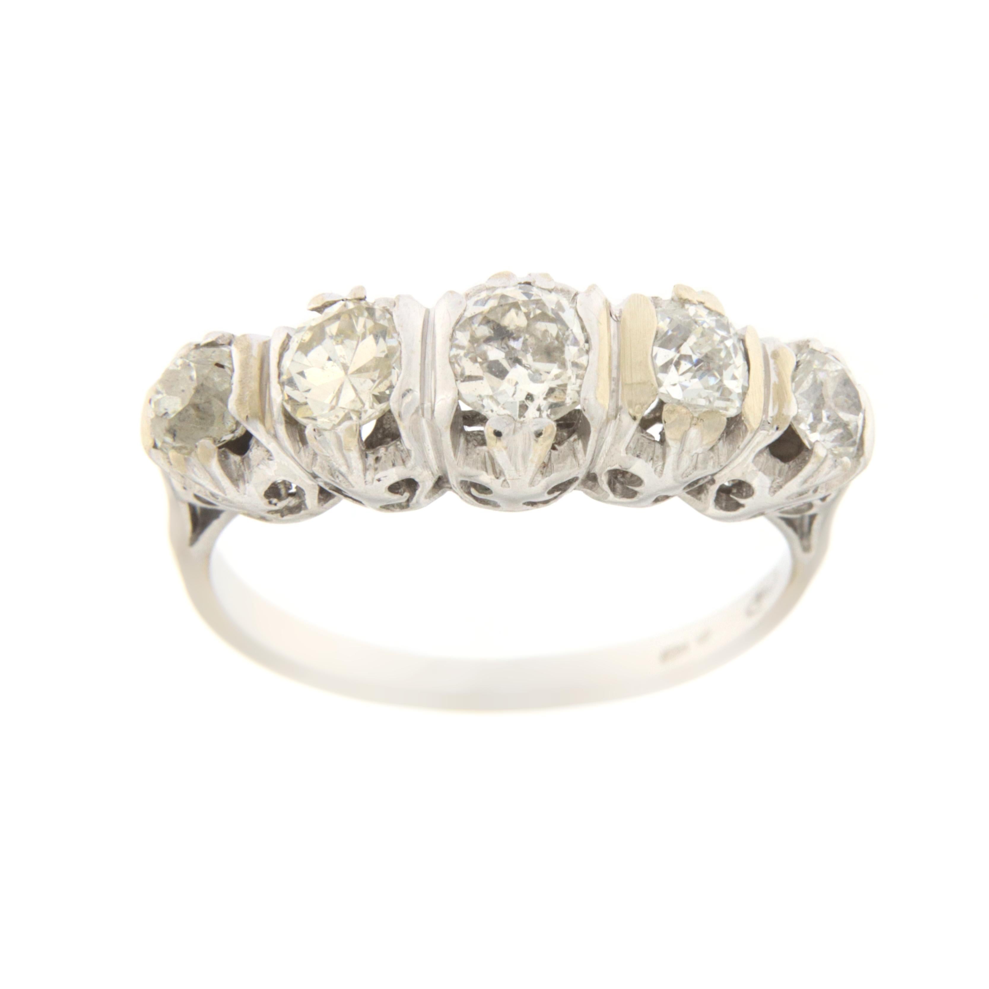 Artisan Handcraft Diamonds 18 Karat White Gold Engagement Ring