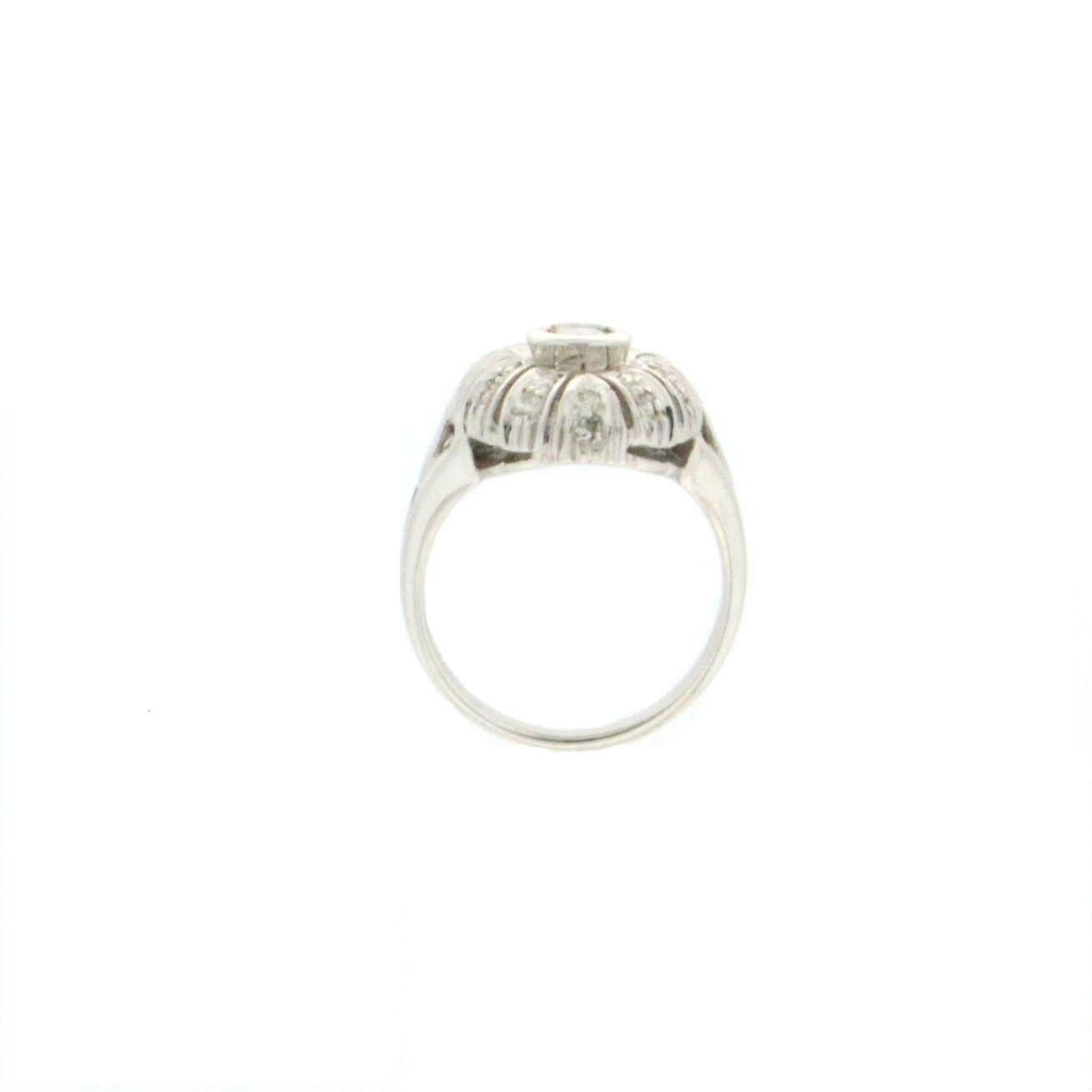 Artisan Handcraft Diamonds 18 Karat White Gold Engagement Ring