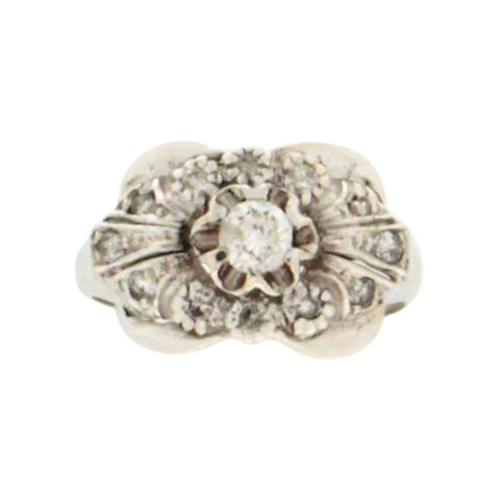 Handcraft Sri Lankan Sapphire 18 Karat White Gold Diamonds Engagement