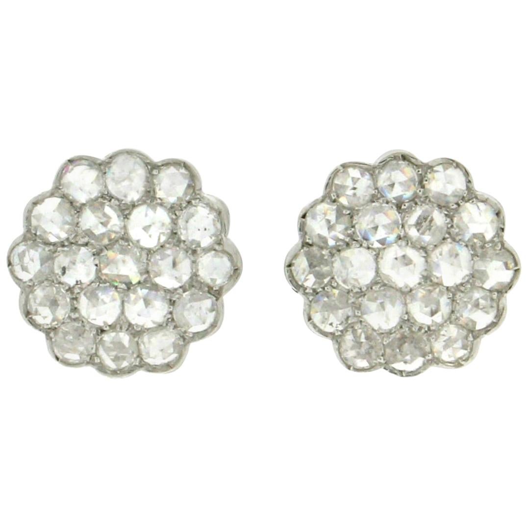 Handcraft Diamonds 18 Karat White Gold Stud Earrings