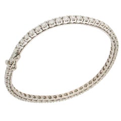 Bracelet tennis artisanal en or blanc 18 carats et diamants