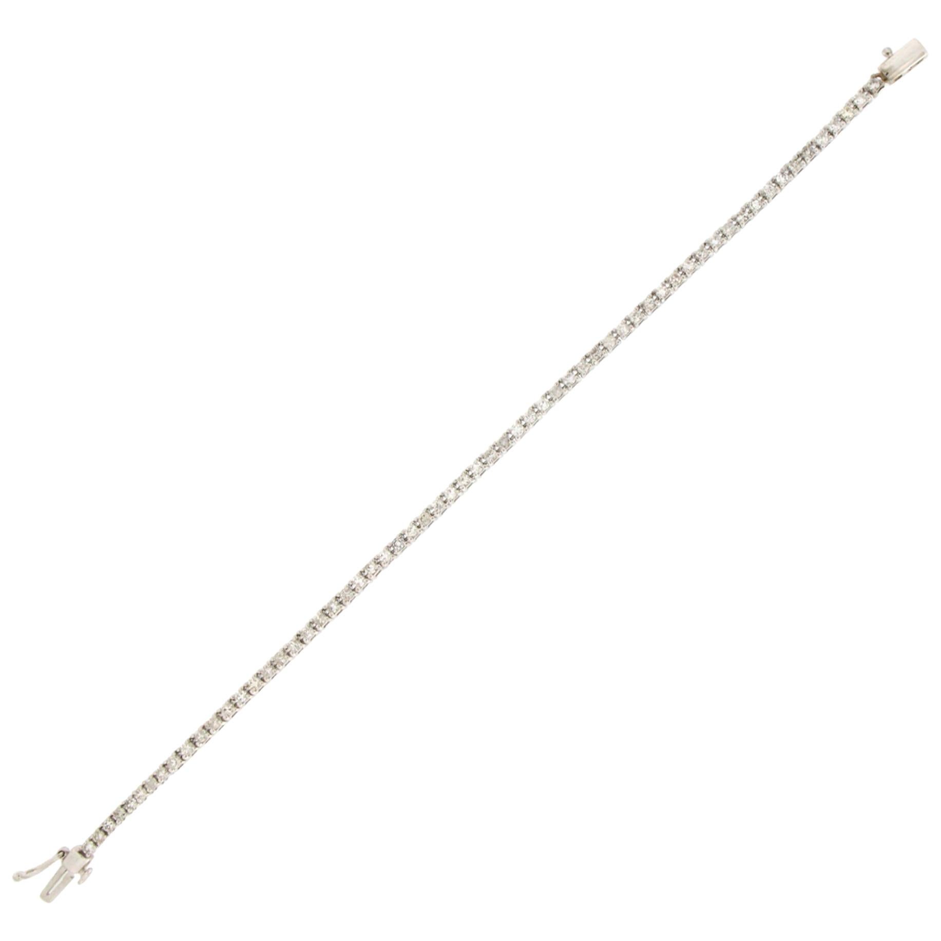 Handcraft Diamonds 18 Karat White Gold Tennis Bracelet