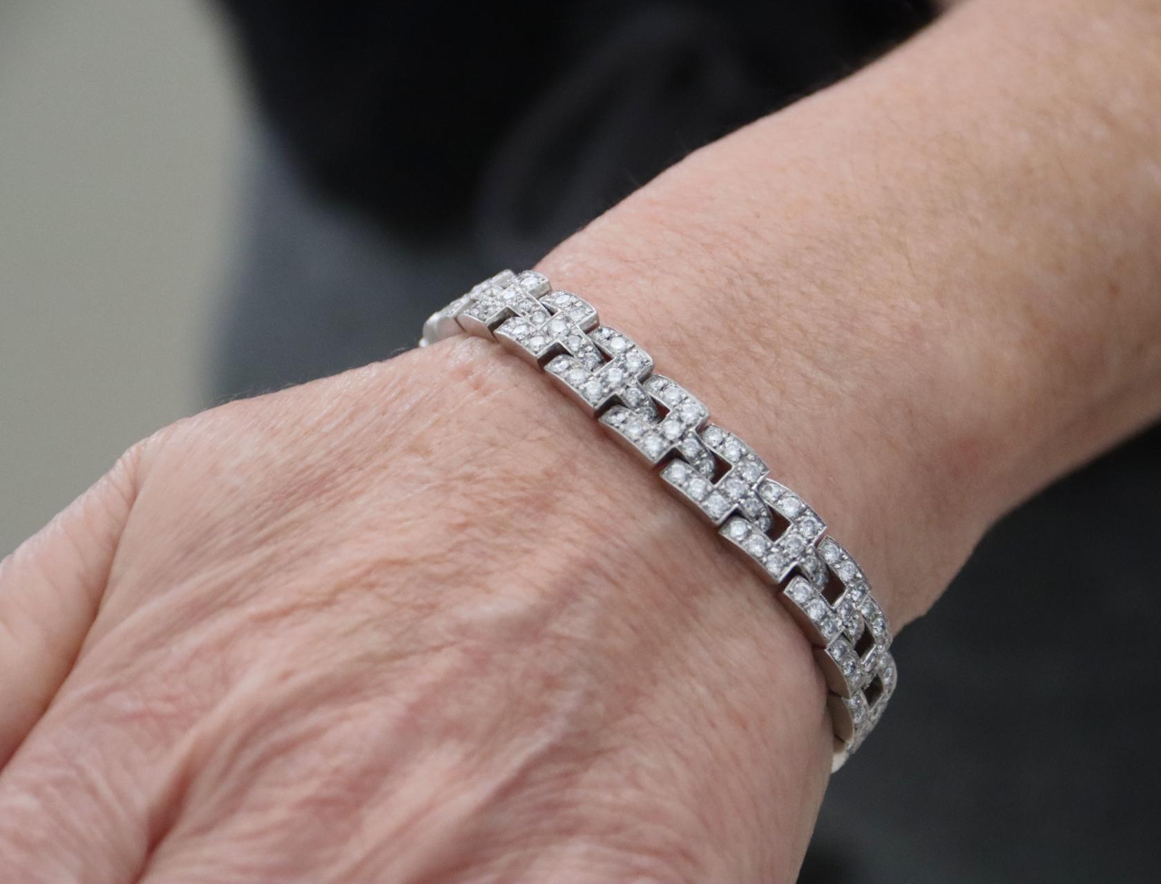 Handcraft Diamonds Platinum Cuff Bracelet 3