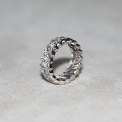 Verlobungsring aus Platin mit Diamanten, handgefertigt