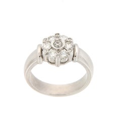 Platinum Artisan Engagement Ring with 0.50ct Diamonds, Made in Italy
