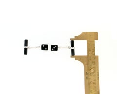 Handcraft Ebony Dice 18 Karat White Gold Onyx Barrels Cufflinks