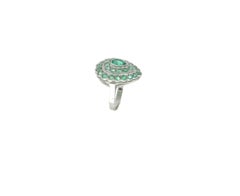 Handcraft Emeralds 18 Karat White Gold Cocktail Ring