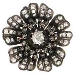 Handcraft Flower 9 Karat Yellow Gold Diamonds Cocktail Ring Handcraft Flower 9 Karat Yellow Gold Diamonds Cocktail Ring