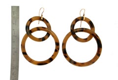 Handcraft Galalith 9 Karat Yellow Gold Drop Earrings