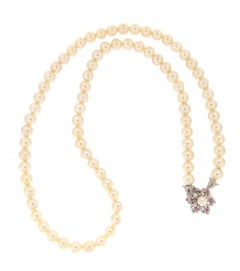 Handcraft Japan Pearls 18 Karat White Gold Strand Rope Necklace