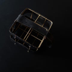 Handcraft leather bottle/wine carrier by Jacques Adnet, France, 1950s