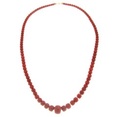 Collier de corde en or jaune 18 carats Handcraft - Nature Aka Coral