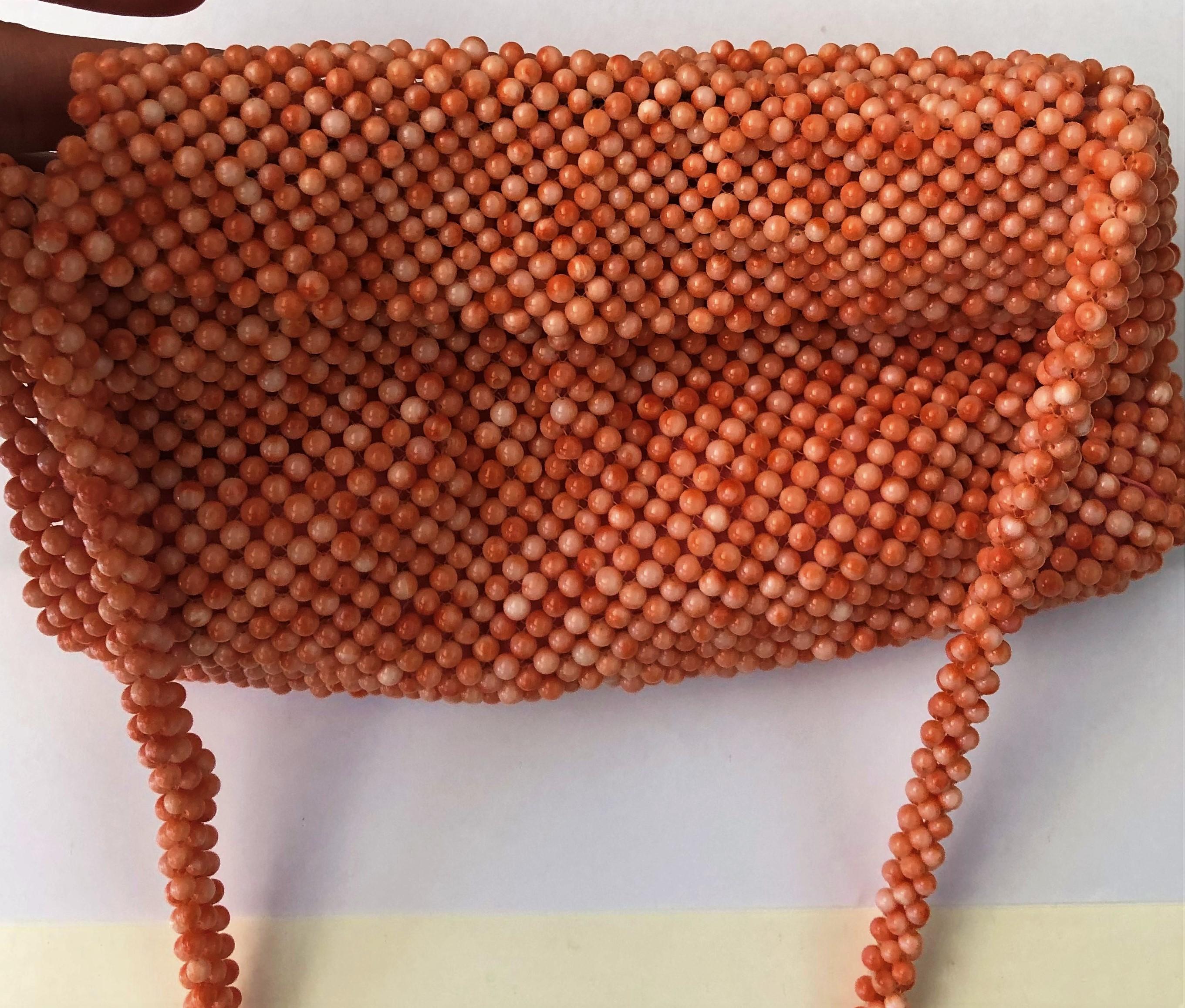 orange beaded bag