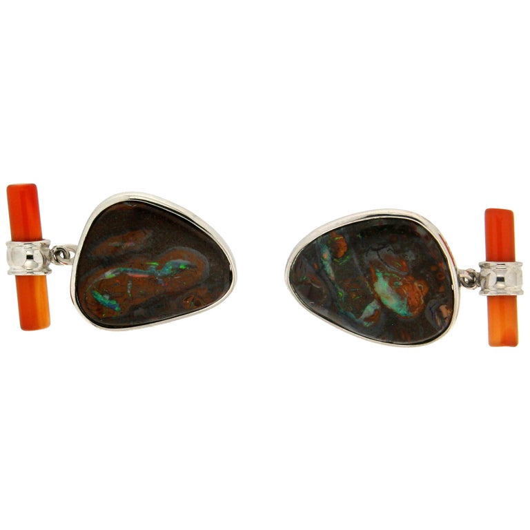 Antique Opal Cufflinks - 31 For Sale at 1stDibs | black opal cufflinks,  vintage opal cufflinks, opal cuff links