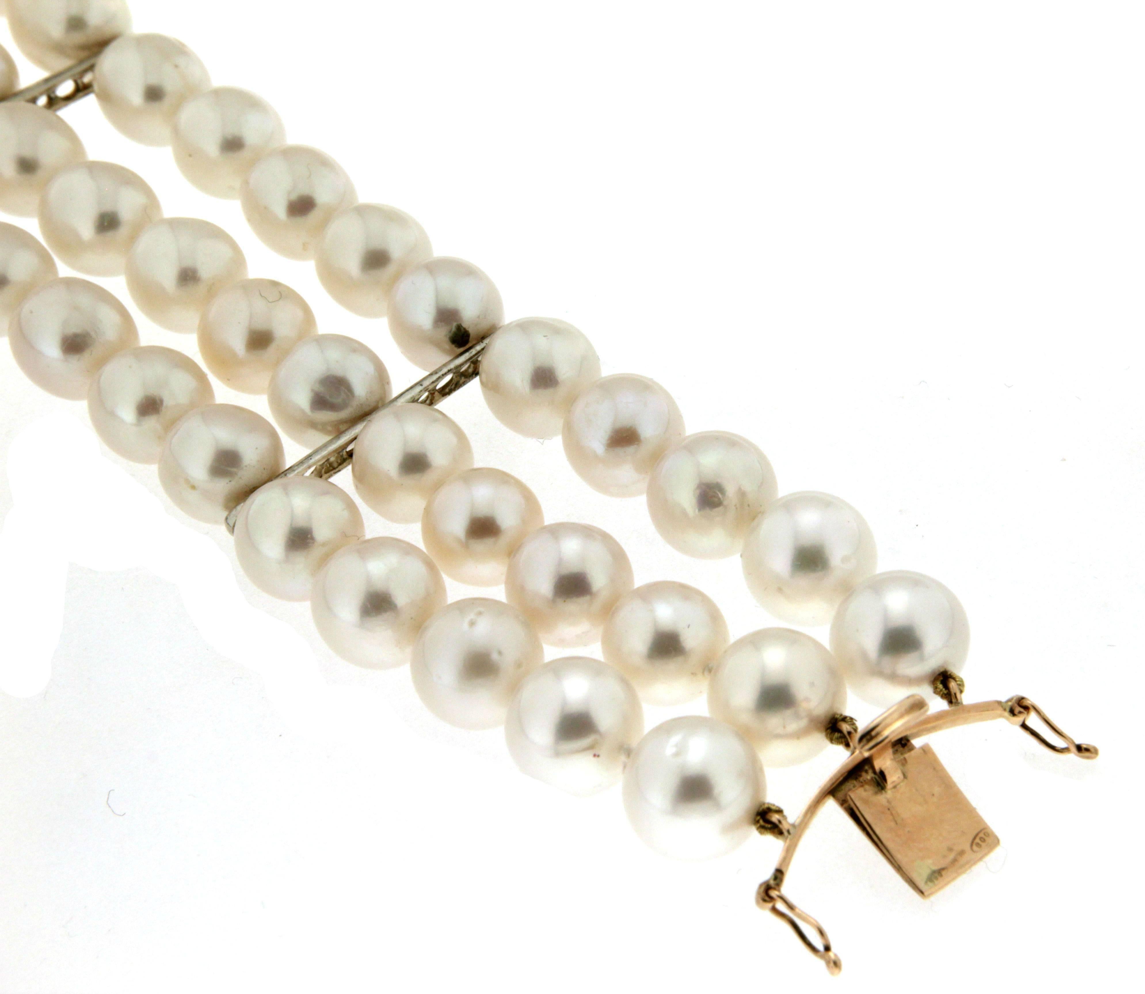 Women's or Men's Handcraft Pearls 14 Karat Yellow Gold Diamonds Onyx Coral Cuff Bracelet For Sale