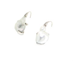 Handcraft Australian Baroque Pearls 18 Karat White Gold Diamonds Drop Earrings