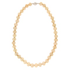 Collar de perlas artesanal de oro blanco de 18 quilates con cordón