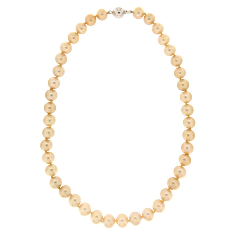 Handcraft Pearls 18 Karat White Gold Strand Rope Necklace at 1stDibs