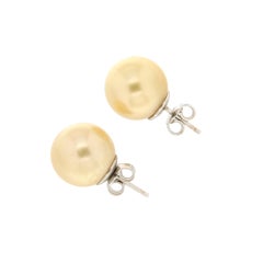 Handarbeit Perlen 18 Karat Weißgold Ohrstecker