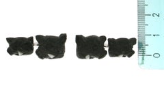 Boutons de manchette artisanaux en peau de porc en or blanc 18 carats et onyx