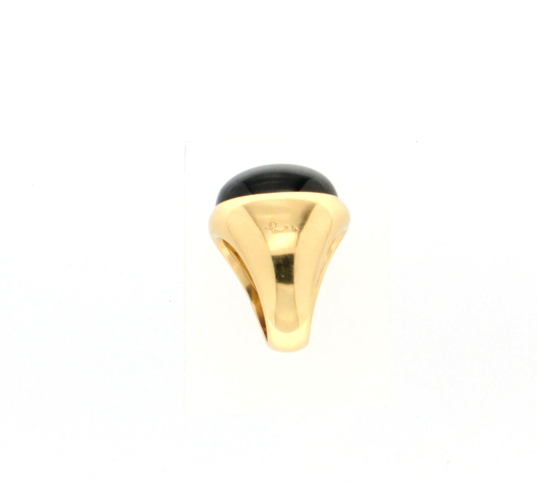 Handcraft Pomellato 18 Karat Yellow Gold Garnet Cocktail Ring In New Condition In Marcianise, IT