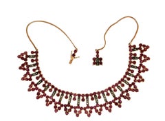 Handcraft Ruby 14 Karat Yellow Gold Diamonds Choker Necklace