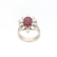 Handcraft Ruby 18 Karat White Gold Diamonds Engagement Ring