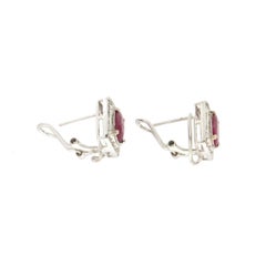 Handcraft Ruby 18 Karat White Gold Diamonds Stud Earrings