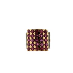 Handcraft Ruby 18 Karat Yellow and White Gold Diamonds Cocktail Ring