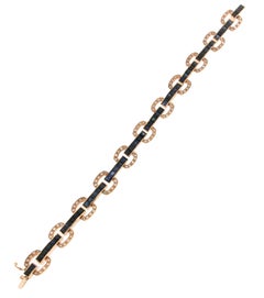 Handcraft Sapphires 14 Karat Yellow Gold Diamonds Cuff Bracelet