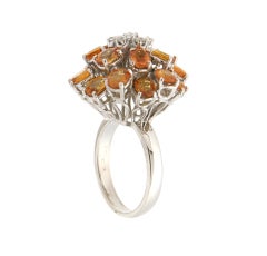 Handcraft Sapphires 18 Karat White Gold Diamonds Cocktail Ring